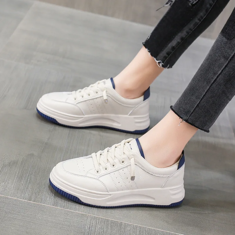 Корейский все-матч женская обувь дышащая из искусственной кожи Обувь на плоской