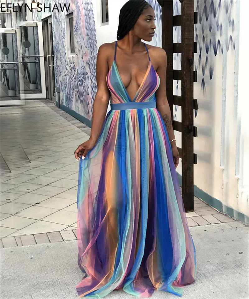 Летнее платье Bohoo новое женское шифоновое с открытой спиной градиентные цвета