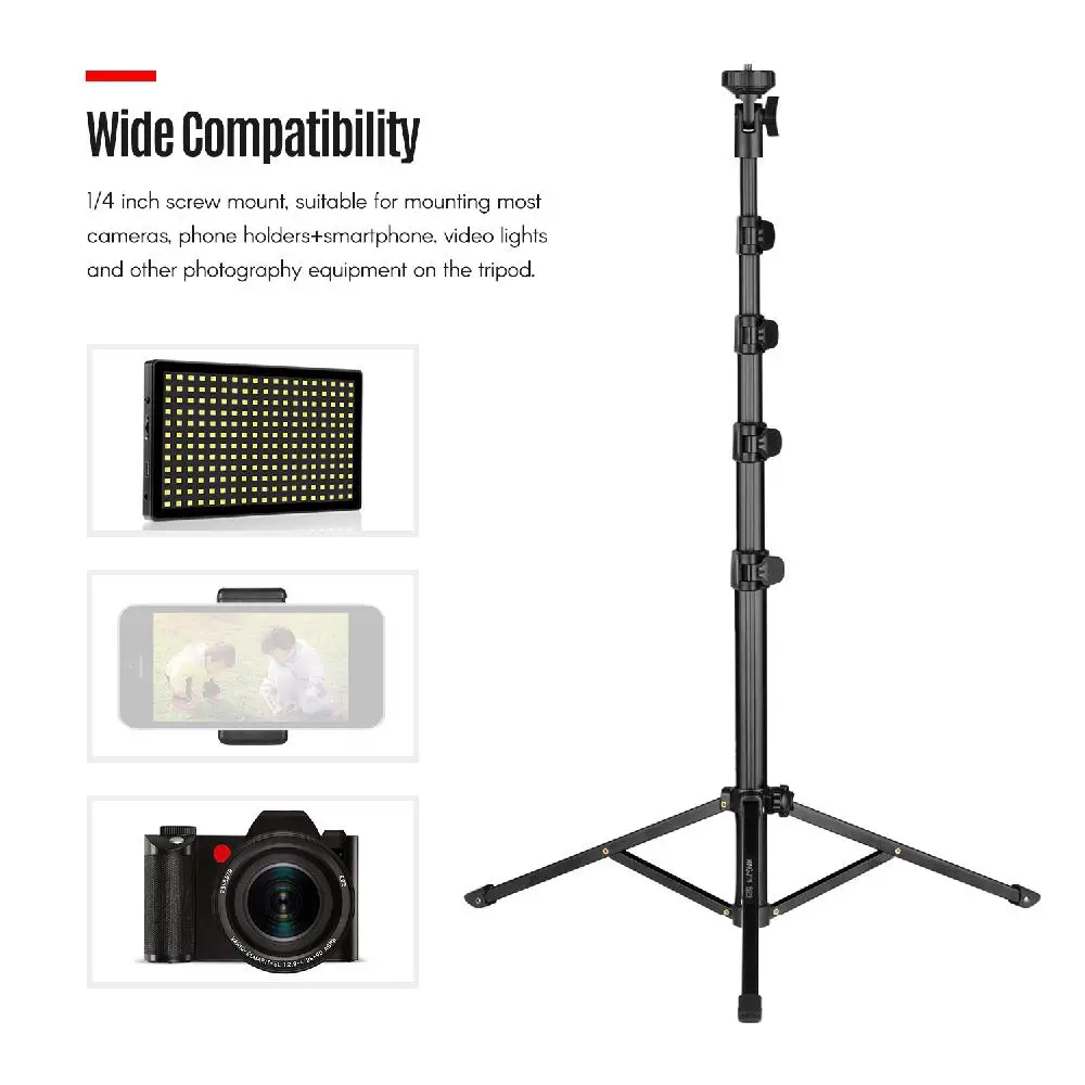

Photography Tripod Light Stand Aluminum Alloy Selfie Tripod Portable Mobile Phone Holder Stand for Camera Smartphone Video Light