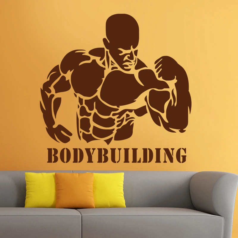 

Fitness Decal Gym Sticker Body-building Posters Vinyl Wall Decals Mural Fitness Crossfit Decal Muscle Gym Sticker