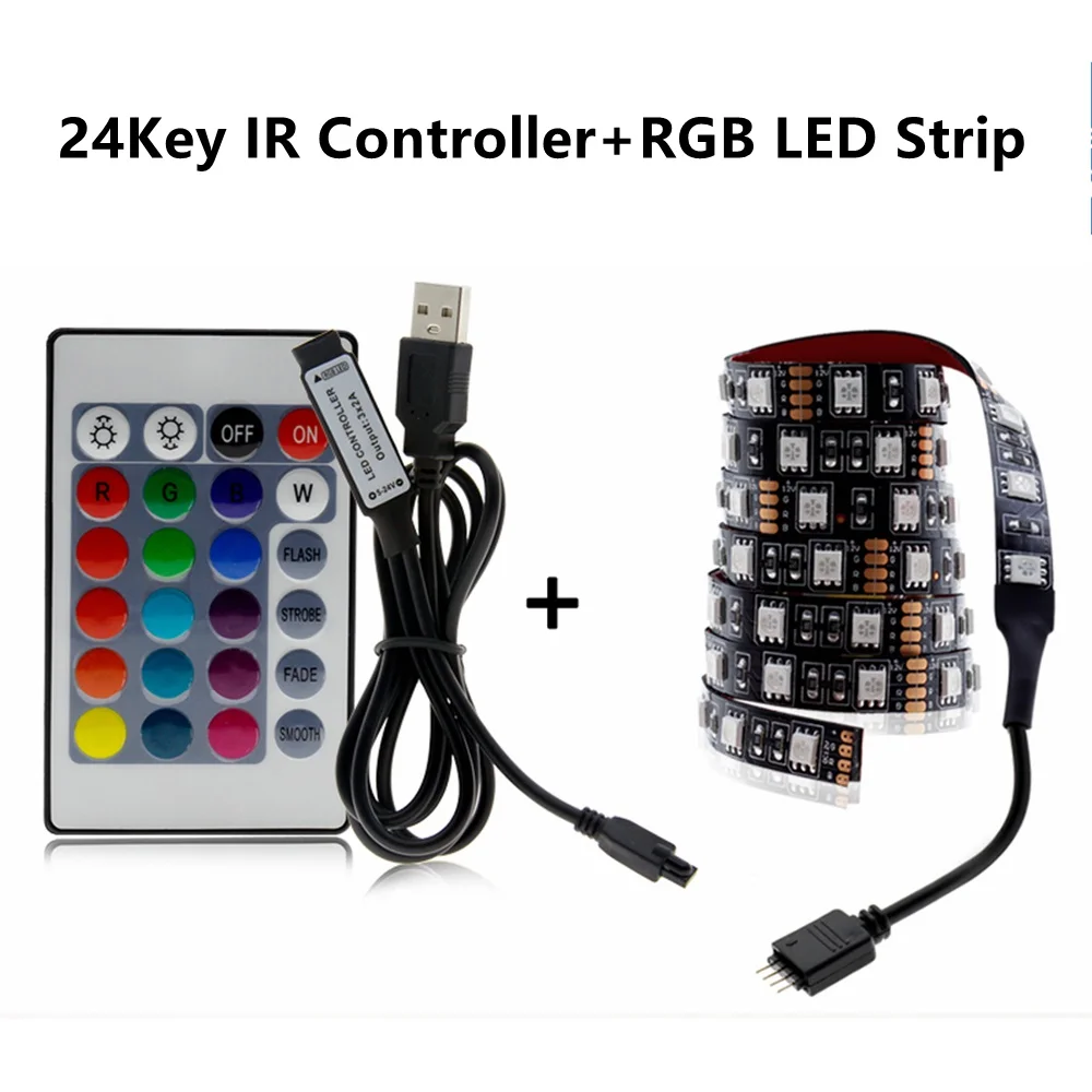 USB Светодиодная лента лампа 5050SMD DC5V гибкий светодиодный светильник лента 1 м 2 м 3M 4M 5 м HD ТВ Настольный экран подсветка Смещенный светильник ing