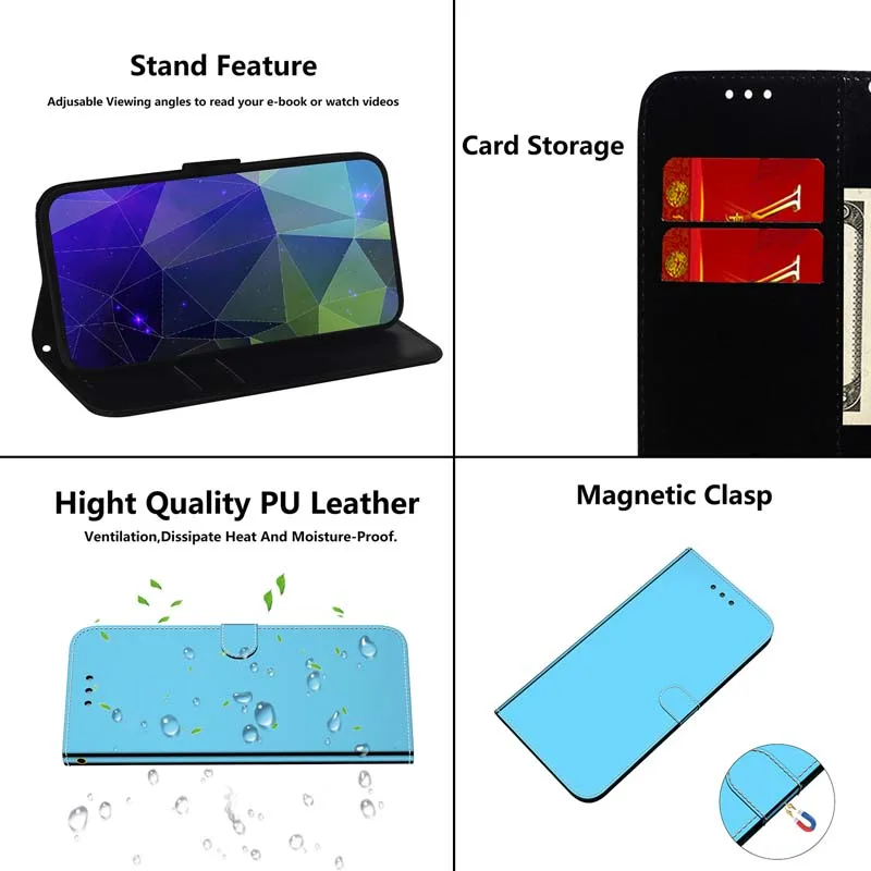 

2019 New Mirror Flip Wallet Phone Cases For Nokia 7.2 6.2 2.2 Back Cover For Nokia 7.2 6.2 2.2 Soft TPU Silicone Magnetic Case
