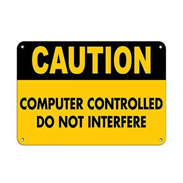 

Caution Computer Controlled Do Not Interfere Caution Tin Sign art wall decoration,vintage aluminum retro metal sign,,
