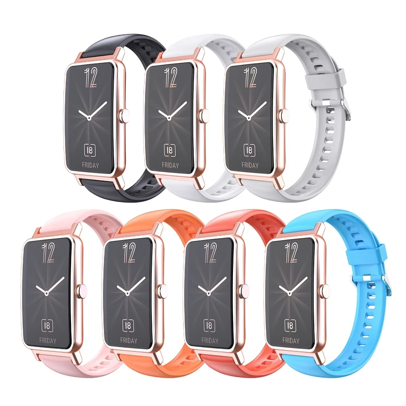

Силиконовый ремешок, совместимый с мини-браслетом Huawei-Fit, водонепроницаемый прочный браслет для смарт-часов, модный ремешок, спортивный бра...