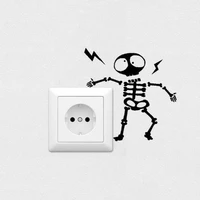 wall switch sticker home decoration individuality skeleton wall sticker decal home decor decal socket paste 16 16cm