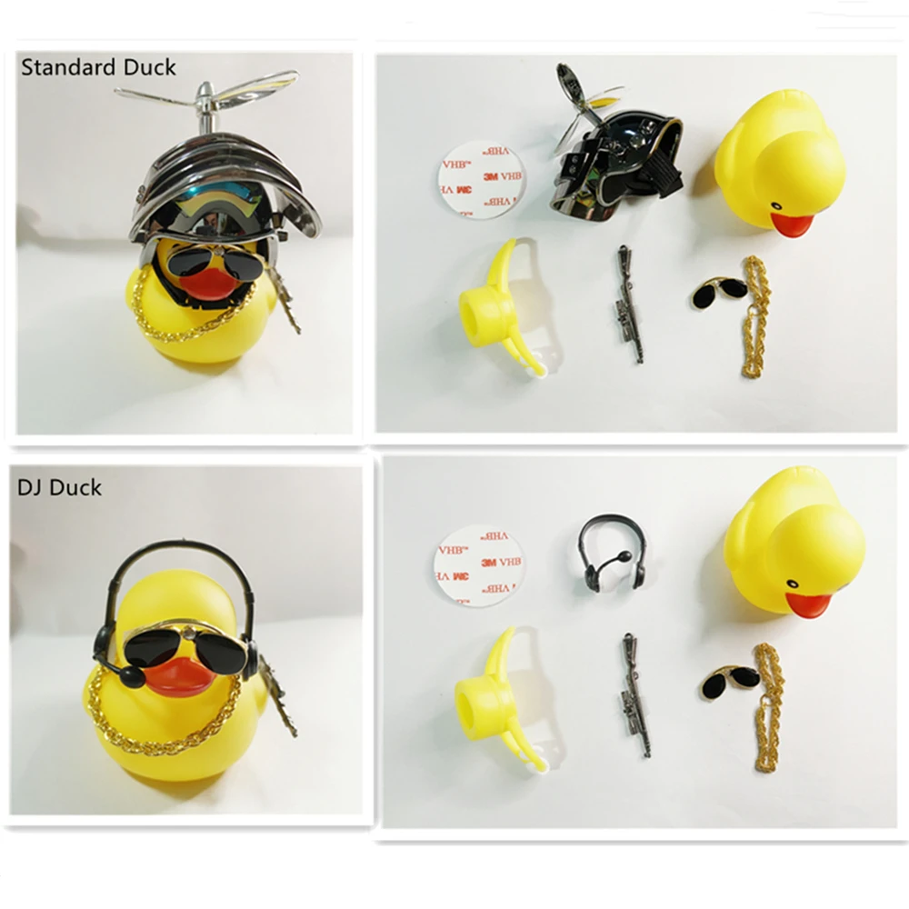 

Car Interior Decoration Yellow Duck with Helmet for Bike Motor Accessories Without Lights Auto Car Accessories Duck In The Car