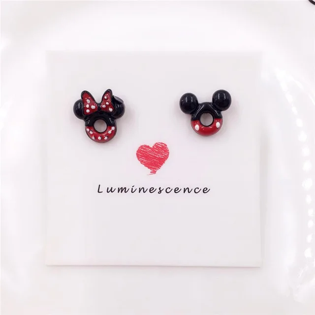 IVYYE Микки, Минни, Дональд Мода Аниме Сережка с героями мультфильмов милые серьги-гвоздики с животными для женщин девочек дети ювелирные изделия подарок - Окраска металла: see chart