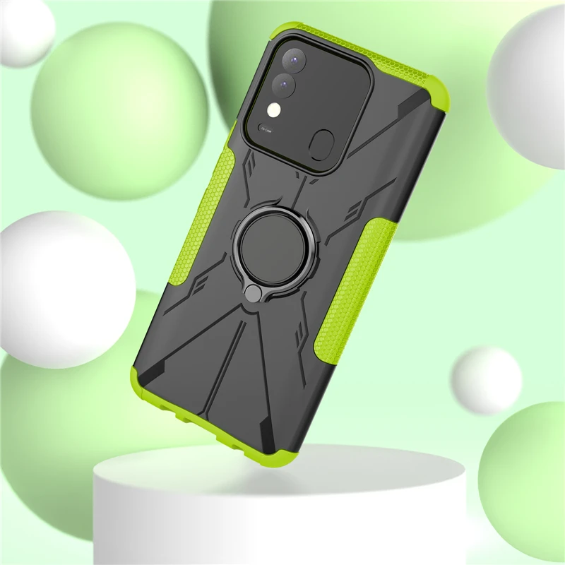 Funda protectora de silicona para Tecno Spark 8, carcasa protectora con soporte duro para Tecno Spark 8, 7 Pro-3