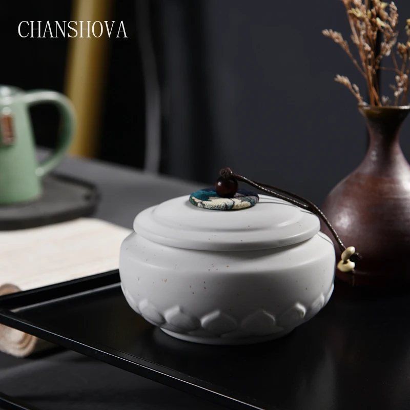 Керамическая чайная коробка ручной работы CHANSHOVA в традиционном китайском стиле