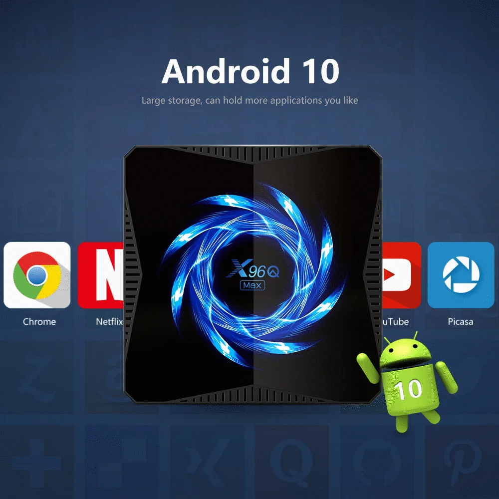 ТВ-приставка Wechip X96Q MAX Android 10 4G 64 ГБ 2 и 5G Dual wifi AC 6K голосовой помощник Google BT5.0 Youtube |