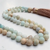 6mm amazonite stone 108 beads handmade tassel necklace bless chakra ruyi accessories classic lucky reiki