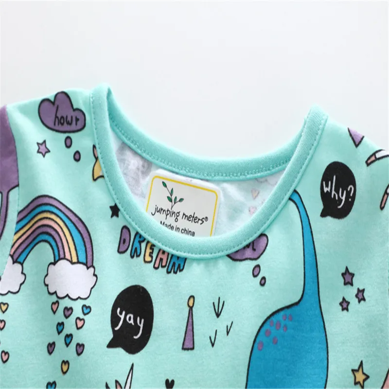 Летние платья для девочек с единорогом детское платье мультяшным динозавром и