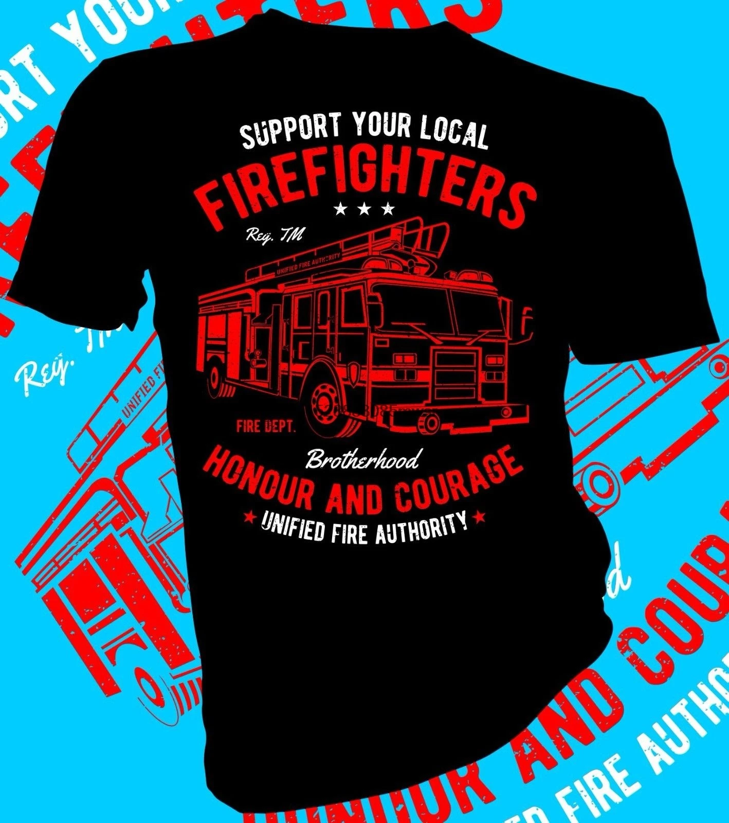 Новинка 2019 Мужская футболка пожарная машина честь и смелость Los angle пожарный