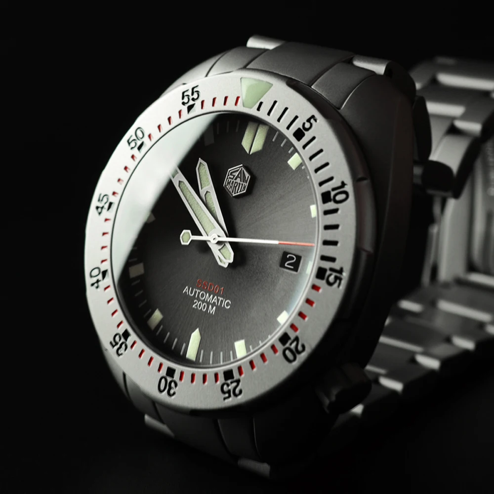 Часы San Martin Diver из нержавеющей стали пескоструйные автоматические механические