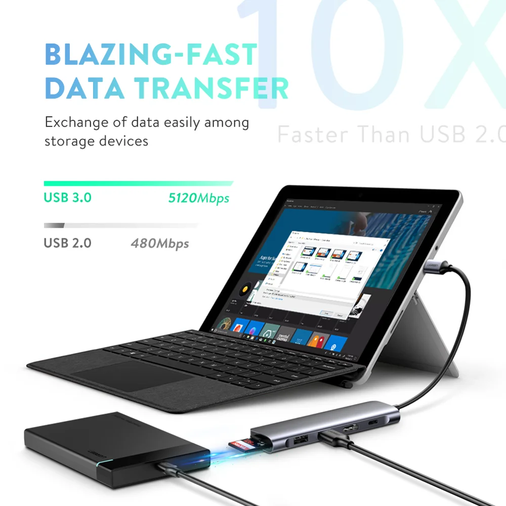 Док-станция UGREEN USB Type-C 3 1/HDMI 4K 0 SD TF 100 Вт PD для MacBook Pro Air 2020 Galaxy | Компьютеры и офис