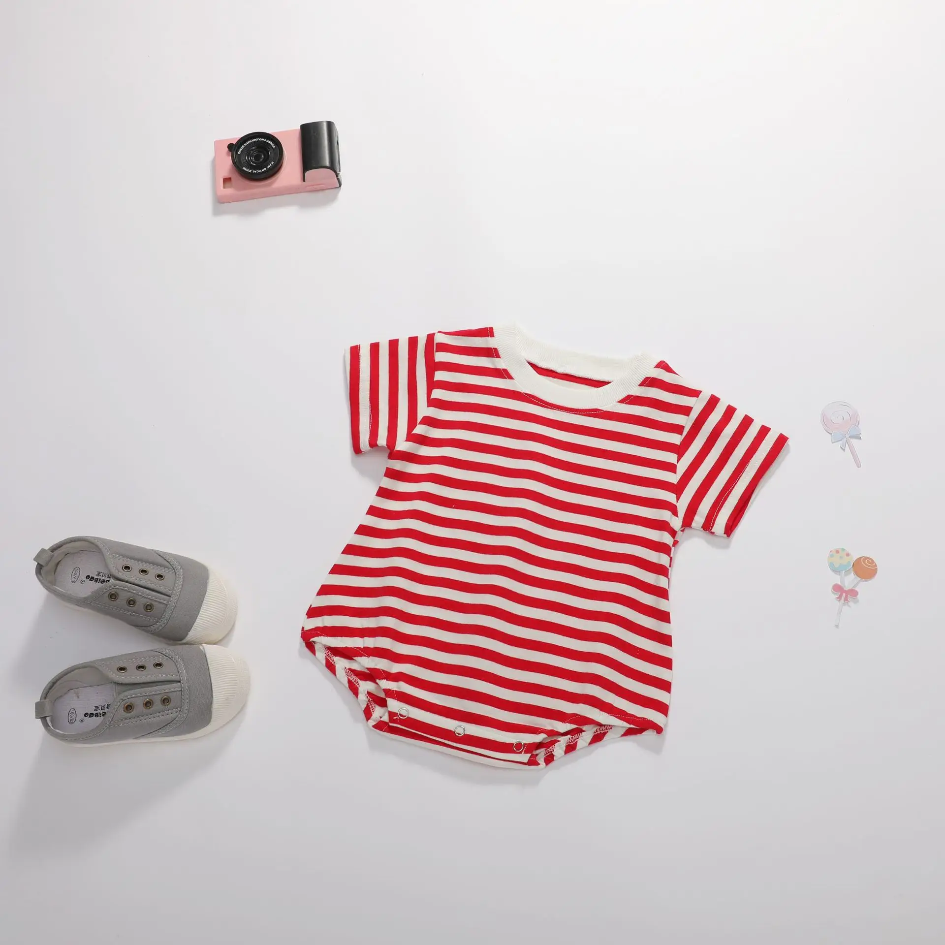 

Cotton Newborn Baby Bodysuits Infant Boy Girl Summer Cute Striped Short Sleeve Jumpsuit New Body Baby Clothing
