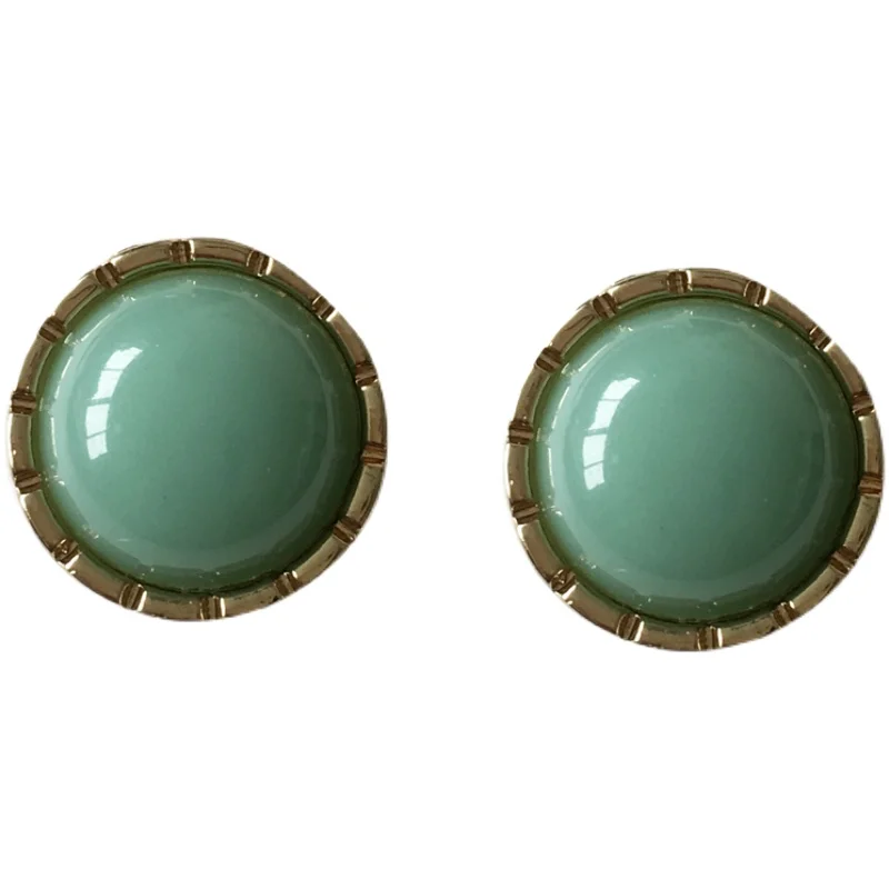 

Bilandi Fashion Jewelry Vintage Statement Round Earrings Pretty Design Hot Selling Cream Green Stud Earrings For Women Gifts