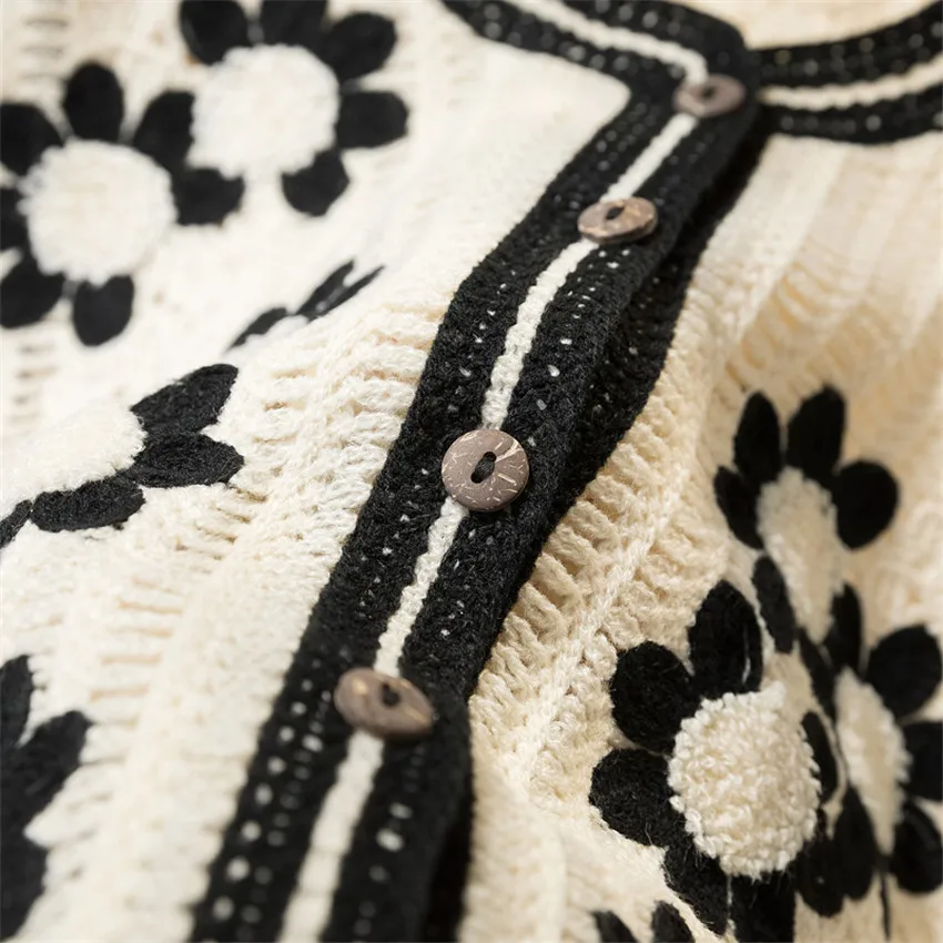 

Floral Crochet Knitted Vest Womens Retro Sleeveless Jacket Cardigan Boho Bohemian Embroidery Waistcoat Plus Size Women Clothing