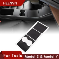 heenvn model3 car central console panel sticker for tesla model y 3 accessories 2020 upgraded car styling protection film 3pcs