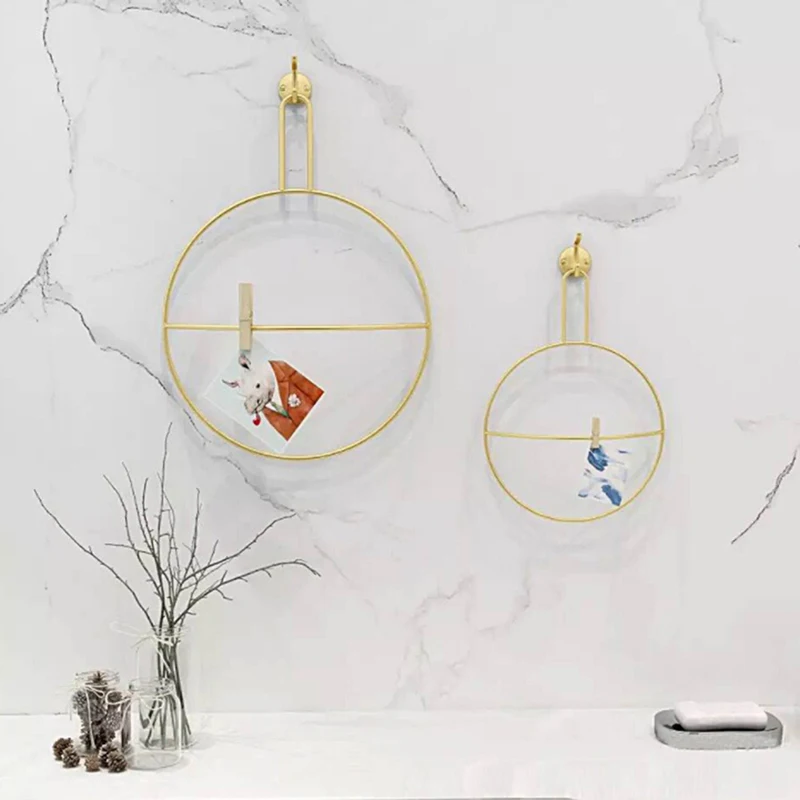 Скандинавские круглые Вешалки для полотенец Настенные Золотые банные кольца