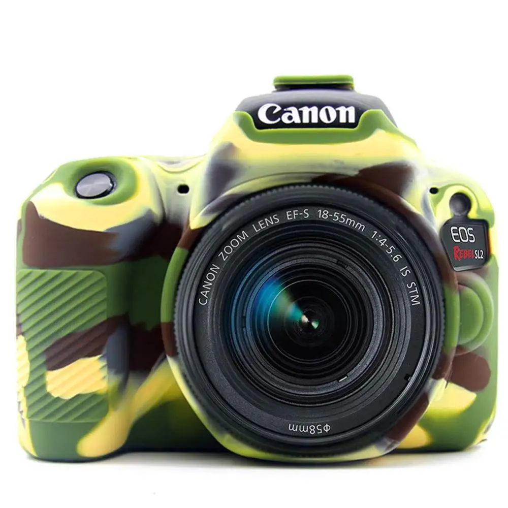 Силиконовая кожа брони чехол корпус протектор для Canon EOS 200D Mark II 250D Rebel SL2 SL3 DSLR камеры