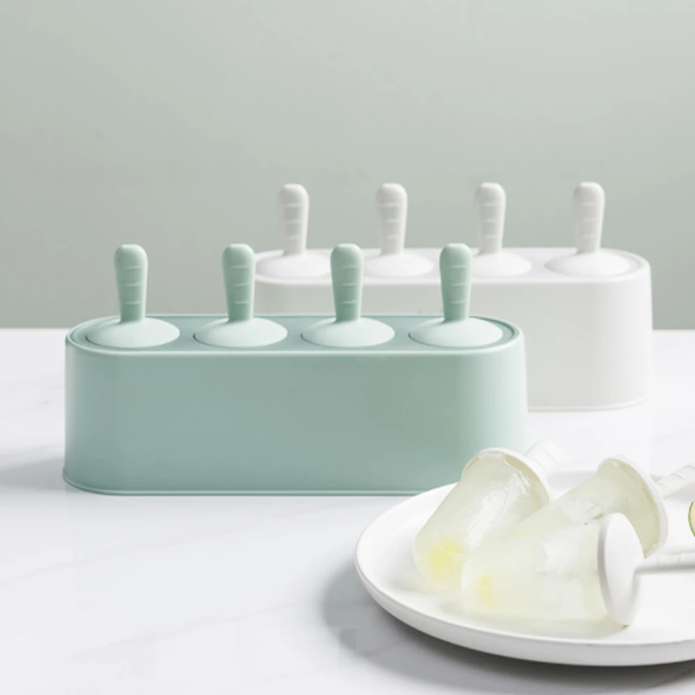 

Popsicle Molds Sets 4Ice Pop Makers Reusable Ice Cream Mold Dishwasher Safe Durable DIY Popsicles Tray Holders Ice Cream Tools