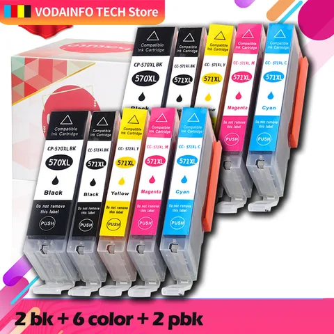 Priner PIXMA MG5750 MG5751 MG6851 MG6852 TS6050 TS5050 T5051 Совместимый картридж с PGI 570 CLI 570 для Canon