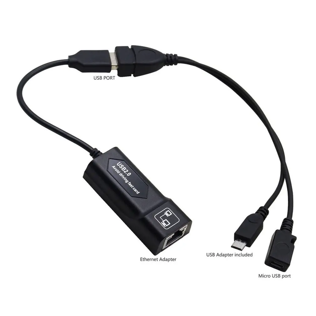 

USB 2.0 to RJ45 Adapter/ 2X Mirco USB Cable LAN Ethernet Adapter for Amazon Fire TV 3 or Stick GEN 2