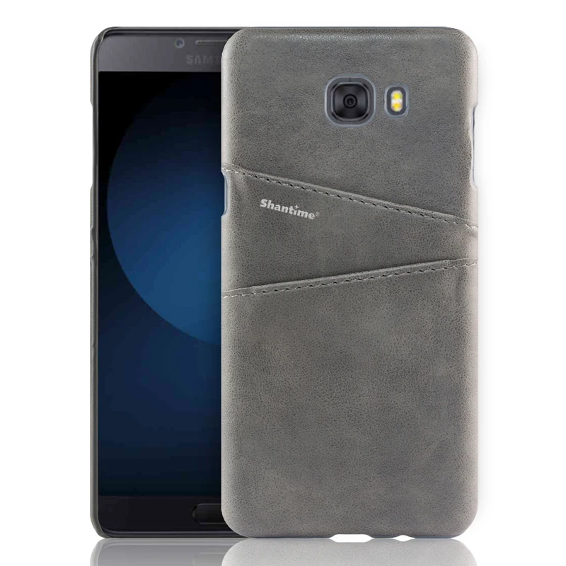 Gray Для samsung Galaxy C9 Pro C5 Pro C7 Pro Кожаный чехол для samsung Galaxy C7 C5 C9 A8 A9 A7 A7 чехол для телефона - Цвет: Gray