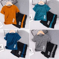 boys fashion summer sets short sleeved shorts two pieces suit breathable casual sport suit kids clothes sweatsuit for teens boys
