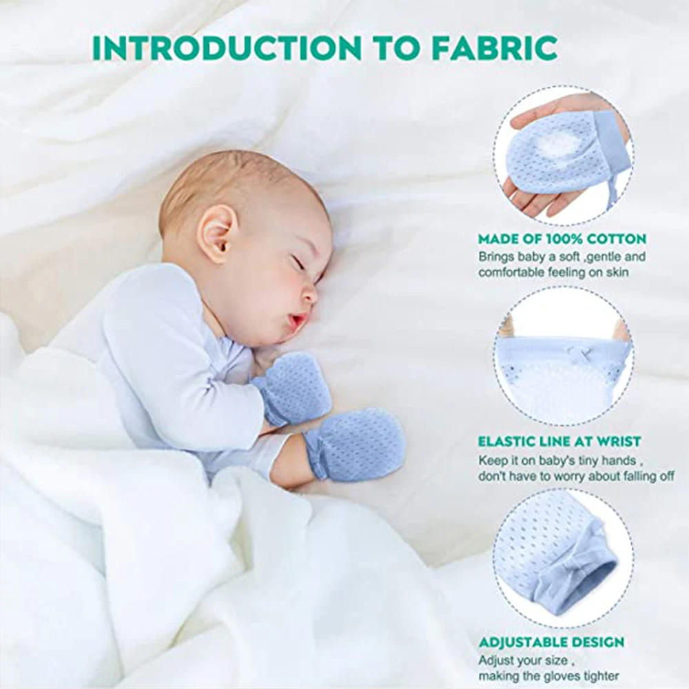 

Newborn Baby Mittens Anti Scratch Baby Mittens No Scratch Mittens Baby Gloves for 0-12 Months Boys Girls