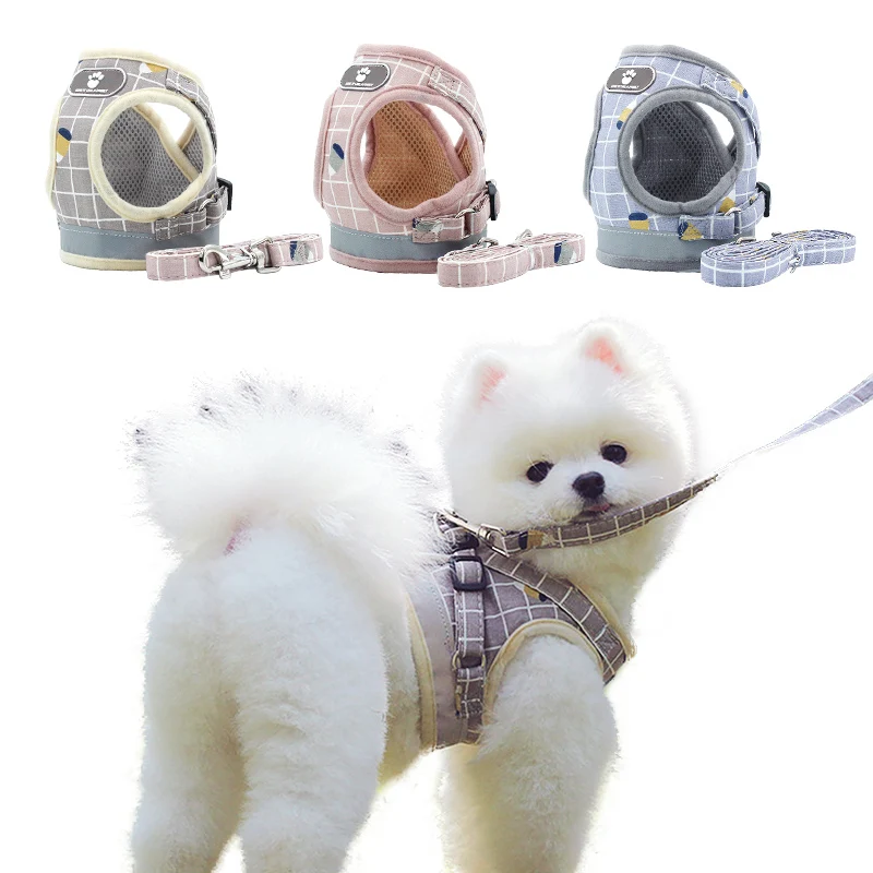 Светоотражающий питбуль кошачий шлейка с поводком жилет для животных