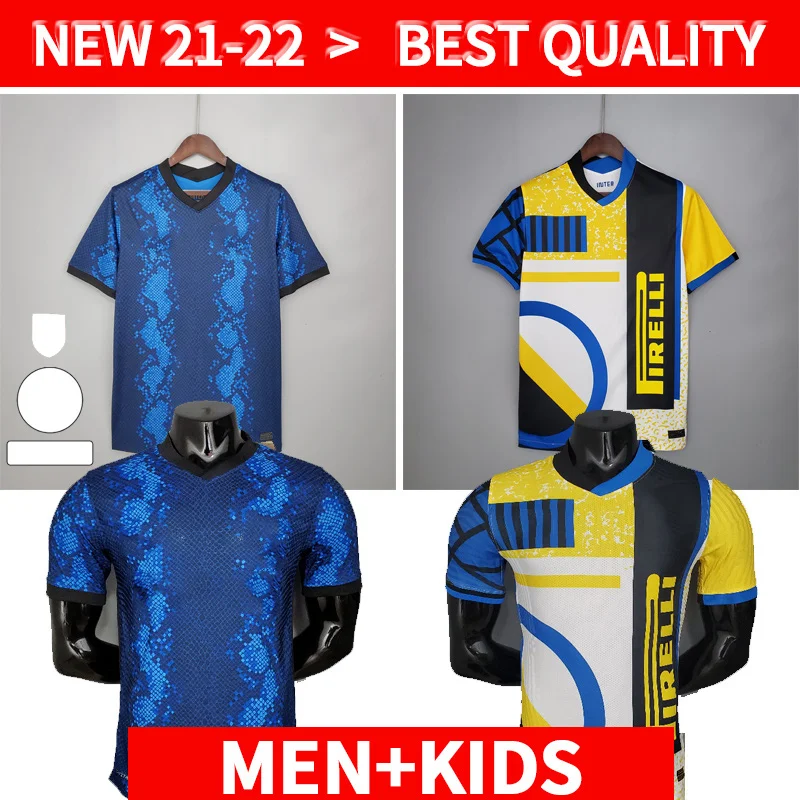 

21 22 INTER Milan soccer jersey player version LUKAKU VIDAL BARELLA LAUTARO ERIKSEN ALEXIS football shirt 2021, 2022 children's