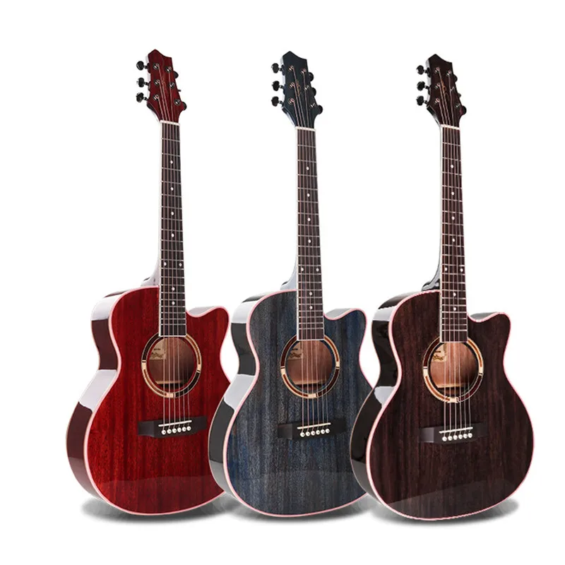 Акустическая гитара 36 дюймов фолк из красного дерева полированный для