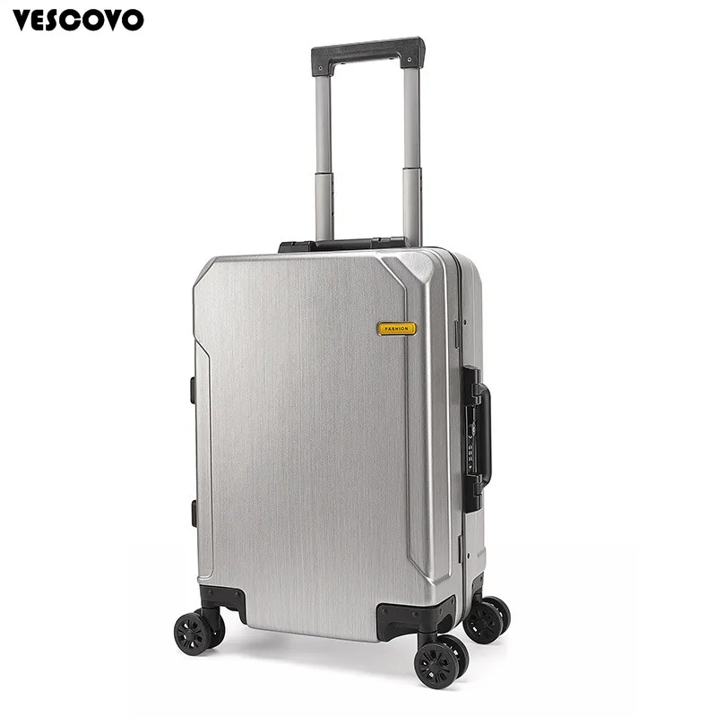 VESCOVO 100% чемодан на колесиках с алюминиевой рамой для путешествий 20 дюймов мужской