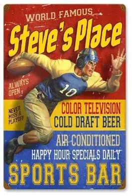 

Старые знаки, Спортивная балка, металлический знак, Настенный декор 16x24