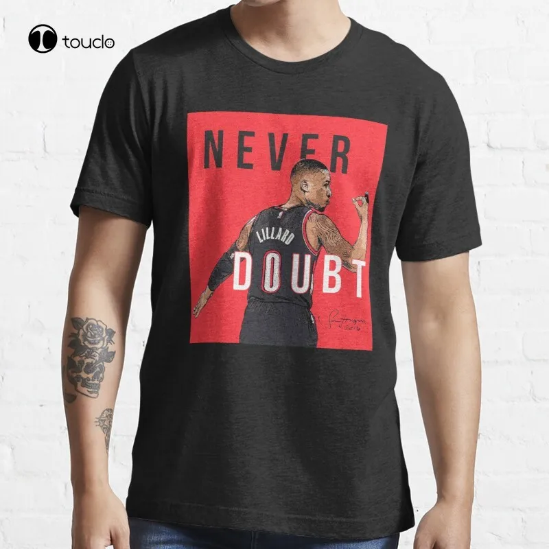 

Damian Lillard Portland Mvp Star Never Doubt Cartoonistic Art Dame Time T-Shirt Cotton Tee Shirt