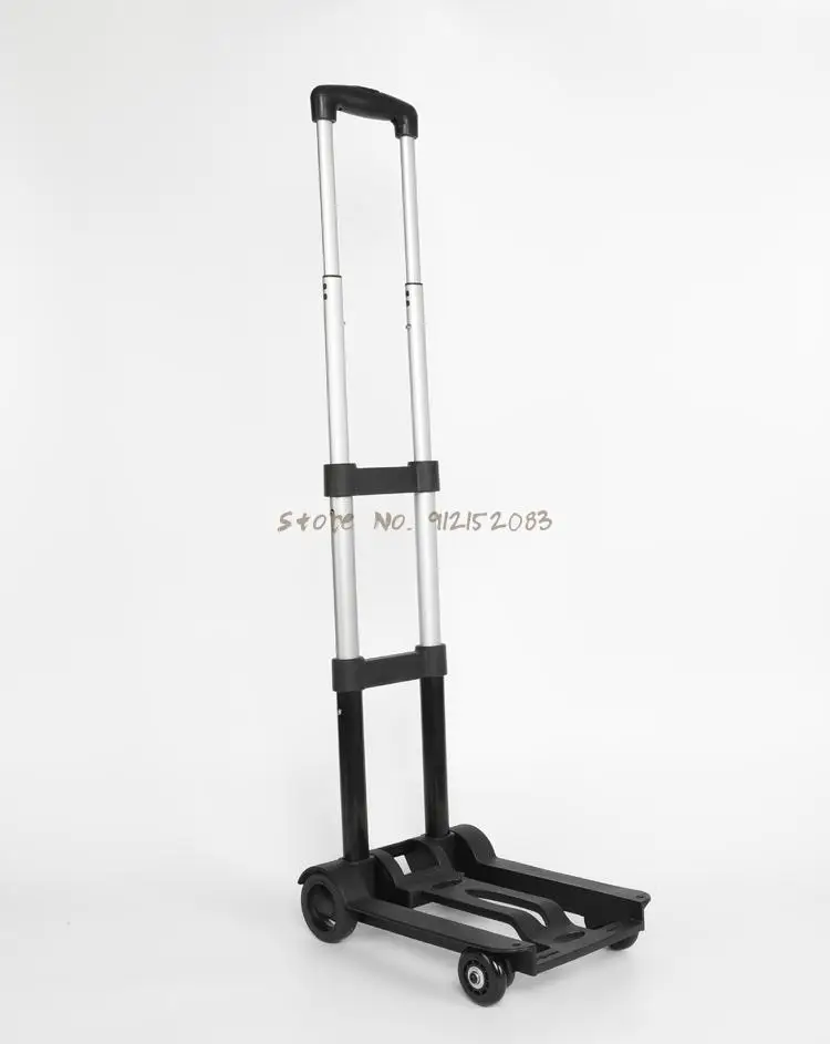 Маленький тележка-корзина с складной ручкой для перевозки багажа, тяжелых товаров и покупок.