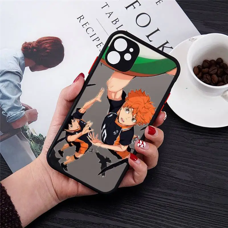 

Anime Haikyuu Hinata attacks Phone Case matte transparent For iphone 7 8 11 12 plus mini x xs xr pro max cover