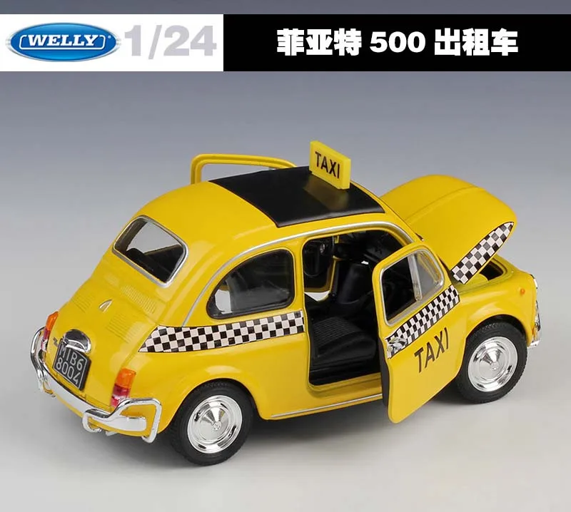 WELLY литая металлическая модель автомобиля симулятор 1:24 Nuova Fiat 500 1999 Ford Crown Victoria Taxi