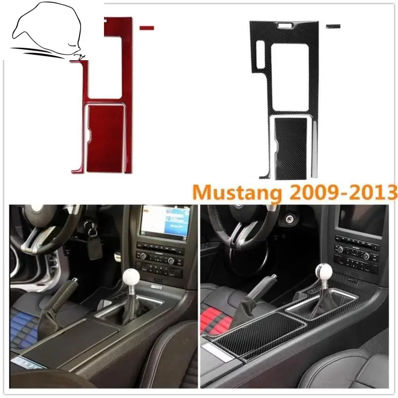 

Автомобильные наклейки из углеродного волокна для Ford Mustang 2009-2013, панель переключения передач, накладка, автомобильный Стайлинг, декоративные полосы для внутренней отделки