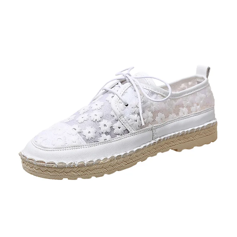 

Corporis hot sale new summer shoes round toe lace up flats womoen casual Mesh ventilation Walking female flat with shoes 2020