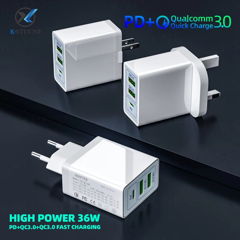 Сетевое зарядное устройство с USB портом и поддержкой быстрой зарядки 36