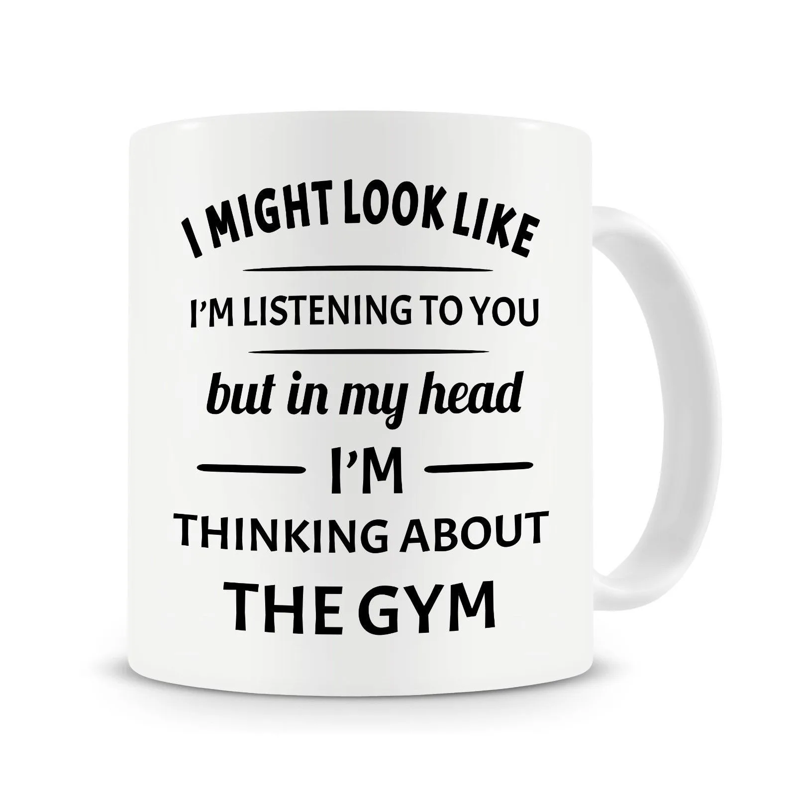 In My Head I'm Fishing/THE GYM /PIANO Mug Funny Coffee Fishing Gift Cup with Stirring Spoon Gifts | Дом и сад