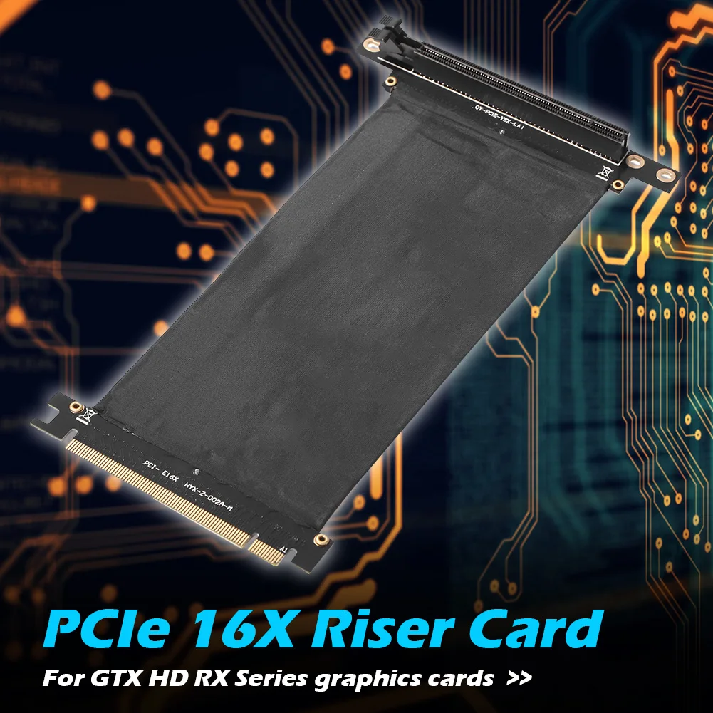 

PCIe 3.0 16X Extension Cable Cord 90 Degree PCI-E Express 16X to 16X Riser Card Flexible Ribbon Extender