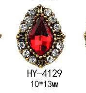 HY-4129 10pcs 10 шт./лот, древний сплав, дизайн ногтей, 3d, плоская задняя сторона, цветные бриллианты, жемчужные ювелирные изделия, стразы, украшения для ногтей - Цвет: HY-4129 10pcs