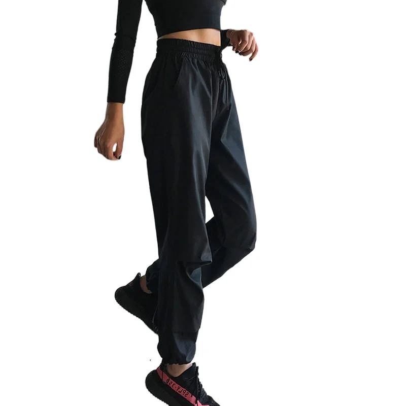 

Women High Waist Casual Sport White Pants Cool Cargo Pants Streetwear Loose Girls Punk Black White Female Trousers