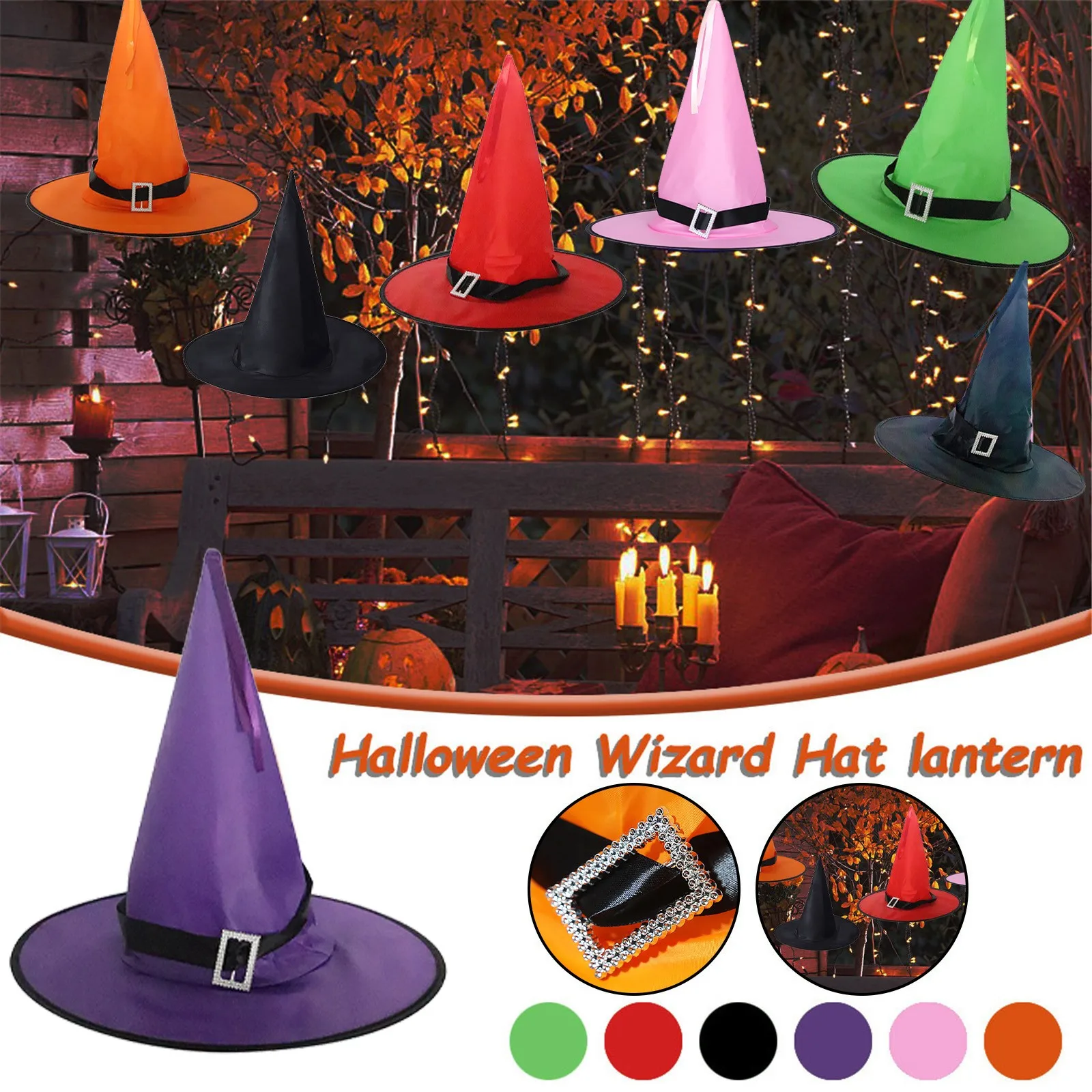 

Home Decoration Halloween No Light-up Decorative Hat Ornament Home Ornament Multicolor Halloween Hat Decoration 2021