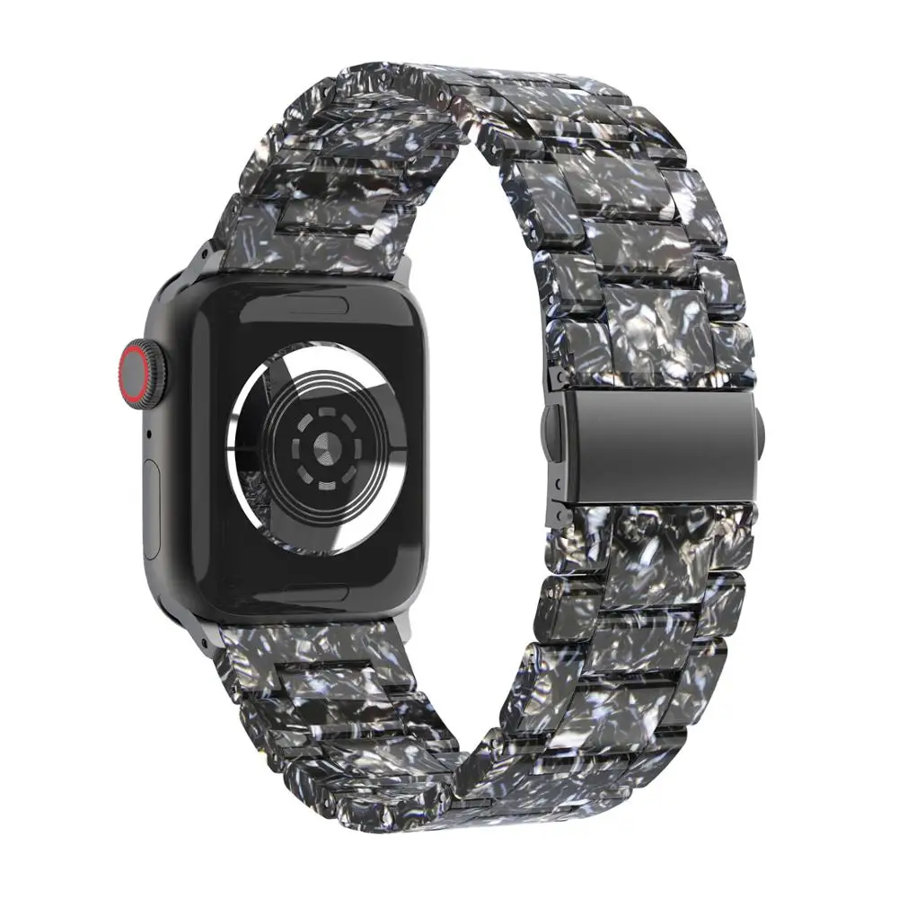Сменные полимерные ремешки для часов Apple Watch 38 мм 40 мм легкий полимерный металлический ремешок с пряжкой для iwatch серии 1 2 3 4 5 42/44 мм - Цвет ремешка: Black