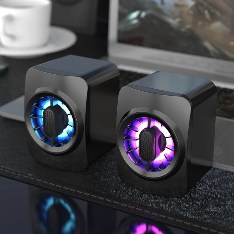 Миниатюрный компьютерный динамик USB проводной RGB компактный для ПК ноутбука не